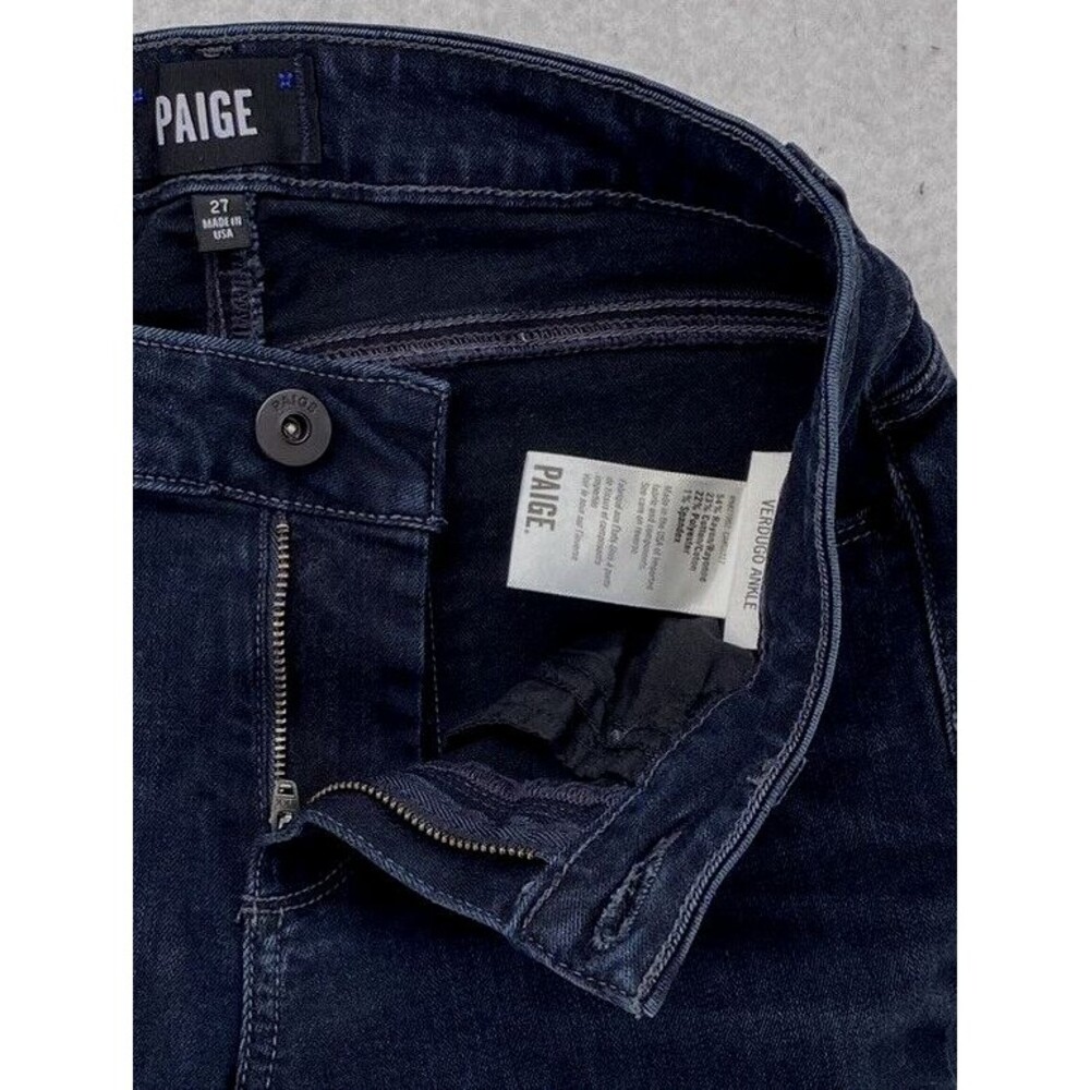 Paige Jeans Women’s Size 27  Denim Verdugo Ankle Zipper Blue Dark Wash - Picture 6 of 13